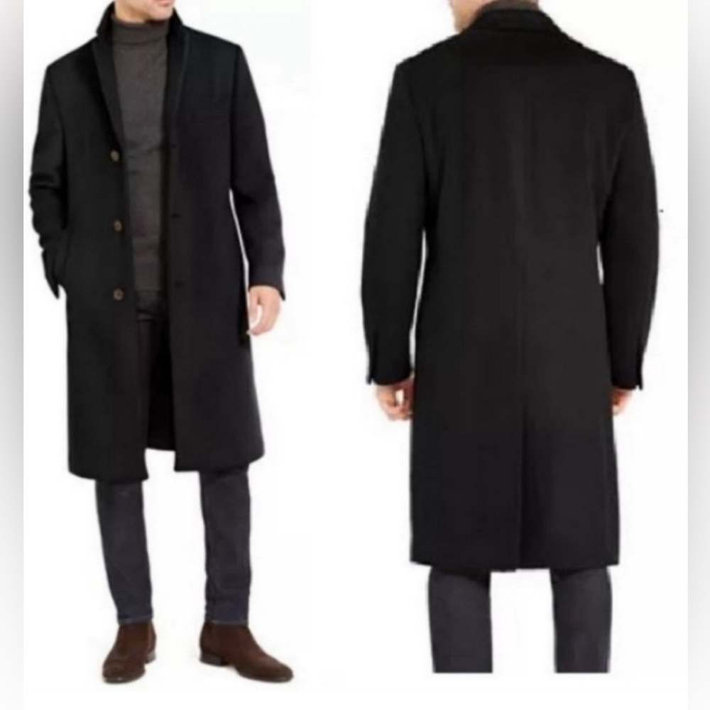 EUC Men’s Silver Cloud Italian/Bulgarian Cashmere Blend Long Casual Overcoat,46L - Picture 2 of 16